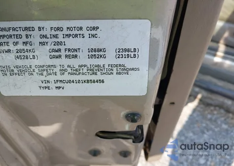 2001 Ford Escape Xlt z USA, uszkodzony, nr VIN 1FMCU04101KB58456